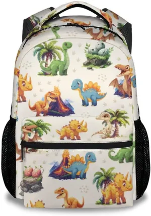 School Backpack for Boys Girls, Dinosaur Backpacks for Kids Ages 6-10, Lightweight Bookbag for Elementary Middle School, Cute Colorful School Bag