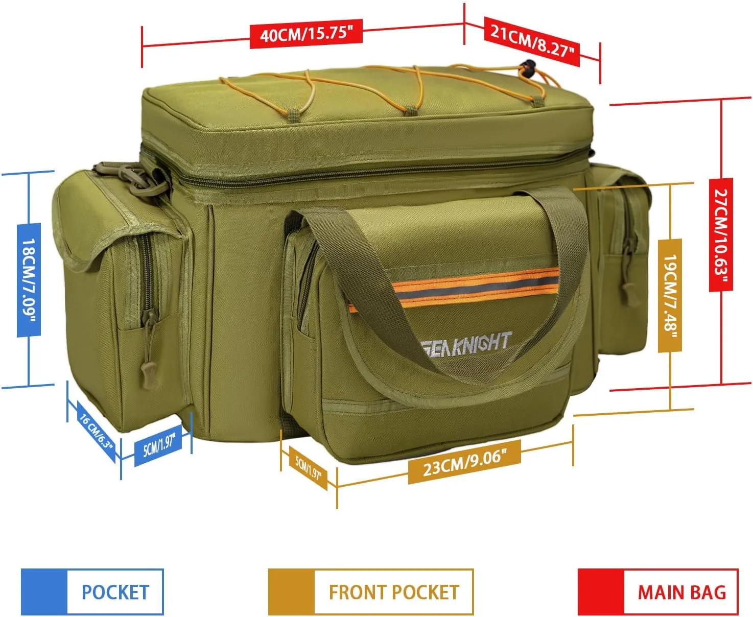 Seaknight Carp Fishing Bag SK003 Single Shoulder Sea Fishing Tackle Bags Holdall Camouflage Outdoor Carryall Bag Hiking Travel Pack 50CM*28CM*27CM