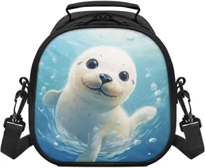 Seal Cute Lunch Boxes for Teen Girls School Lunch Bag Boys Carry Milk Sandwich Girls Keep Food Warm Built-in Mesh Pocket Design Toddler Girls Lightweight School Handbag