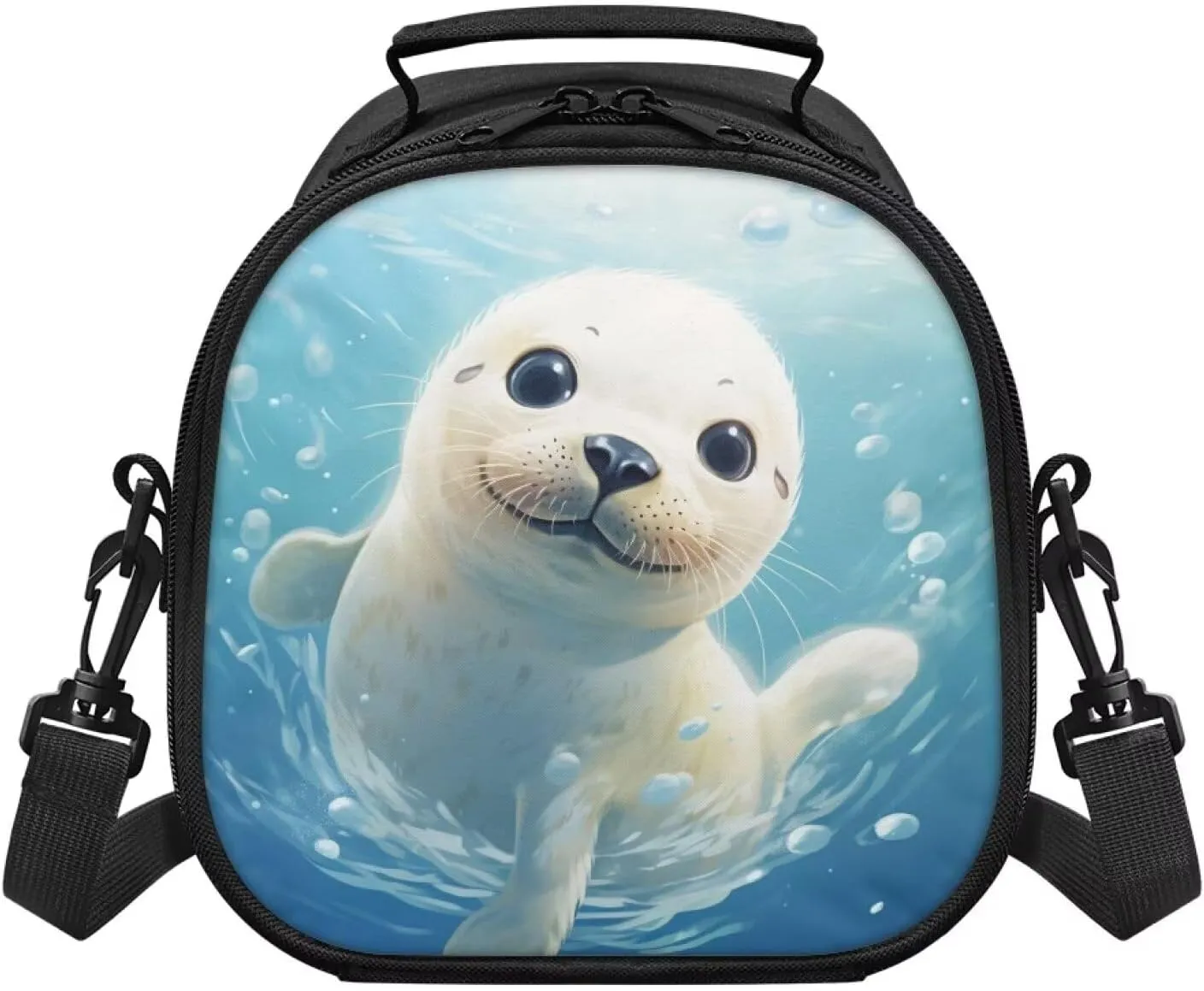 Seal Cute Lunch Boxes for Teen Girls School Lunch Bag Boys Carry Milk Sandwich Girls Keep Food Warm Built-in Mesh Pocket Design Toddler Girls Lightweight School Handbag