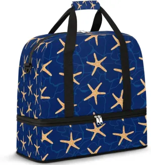 Seastar Sports Gym Bag with Shoes Compartment Foldable Travel Duffel Bag Dry Wet Separated Sports Tote Workout Weekender Overnight Bag for Women Yoga Dance Work Training Handbag