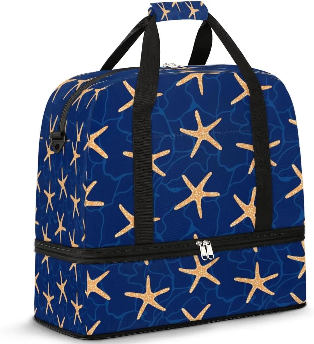 Seastar Sports Gym Bag with Shoes Compartment Foldable Travel Duffel Bag Dry Wet Separated Sports Tote Workout Weekender Overnight Bag for Women Yoga Dance Work Training Handbag