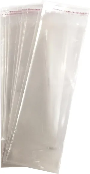 Secret for Longevity 3" x 9'' inches Extra Long Food Safe Adhesive Self-sealing Resealable Clear Plastic Flat Cello Wrap Cellophane Party Favor Goody Candy Gift Treat Bags 100pcs