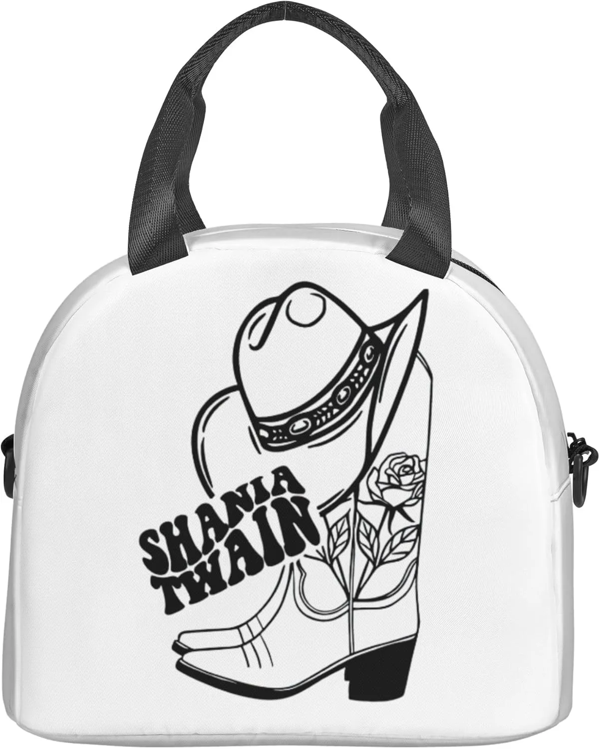 Shania Music Twain Men Women Lunch Bag Insulated Reusable Handheld Crossbody Portable Lunch Box Adult Lunch Box Suitable For Office Work Travel