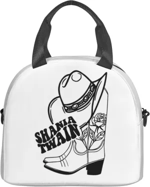 Shania Music Twain Men Women Lunch Bag Insulated Reusable Handheld Crossbody Portable Lunch Box Adult Lunch Box Suitable For Office Work Travel