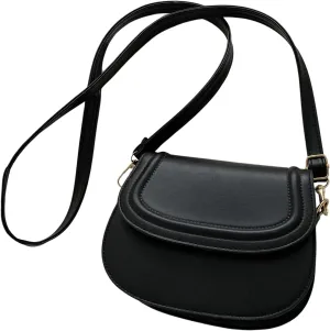 SHENHE Women's PU Leather Small Flap Saddle Crossbody Shoulder Bag Purse with Adjustable Strap