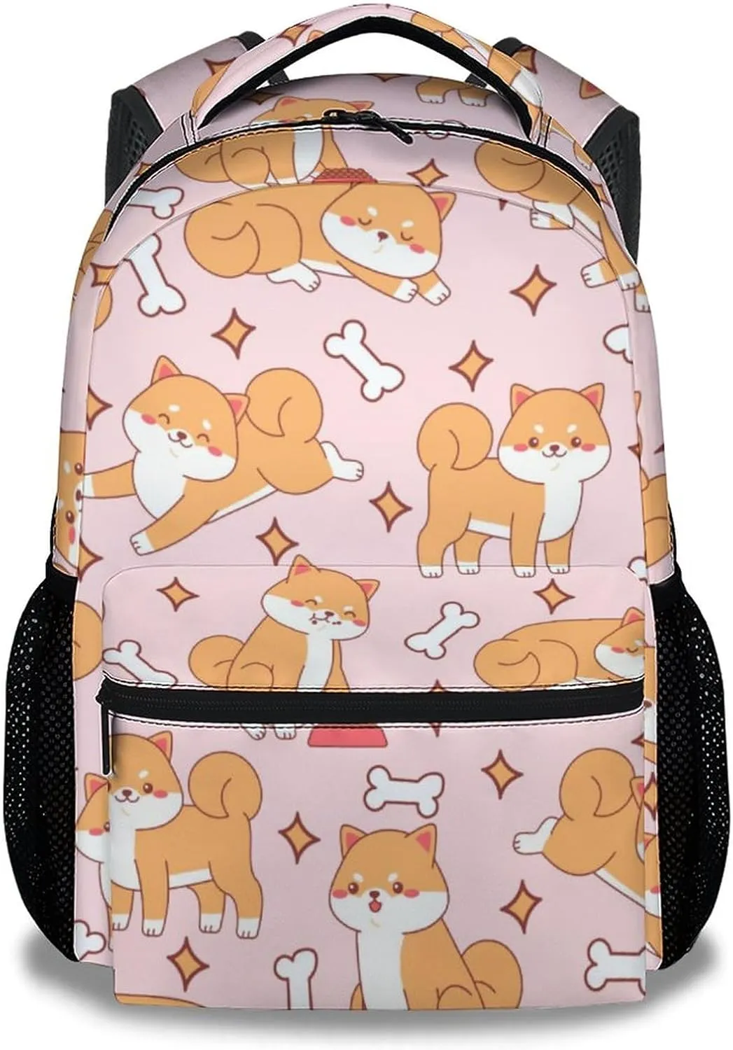 Shiba Inu Backpack for Girls Boys, 16 Inch Dog Backpacks for School, Cute, Adjustable Straps, Durable, Lightweight, Large Capacity Bookbag for Kids