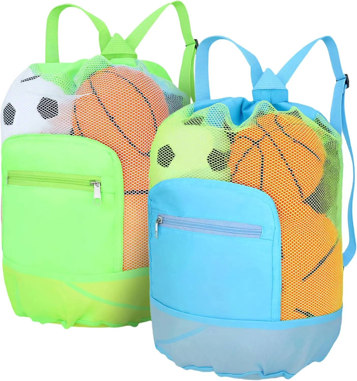 Shindel 2PCS Beach Backpack, Mesh Drawstring Bags for Kids Men Women, Mesh Bag for Pool Beach Gear, Athletic Gym Sports Workout
