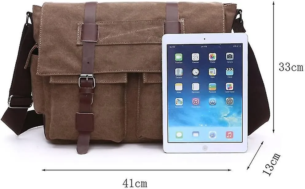 Shoulder Bag Men's Messenger Bags 16 Inches Vintage Military Canvas Laptop