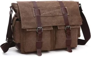Shoulder Bag Men's Messenger Bags 16 Inches Vintage Military Canvas Laptop