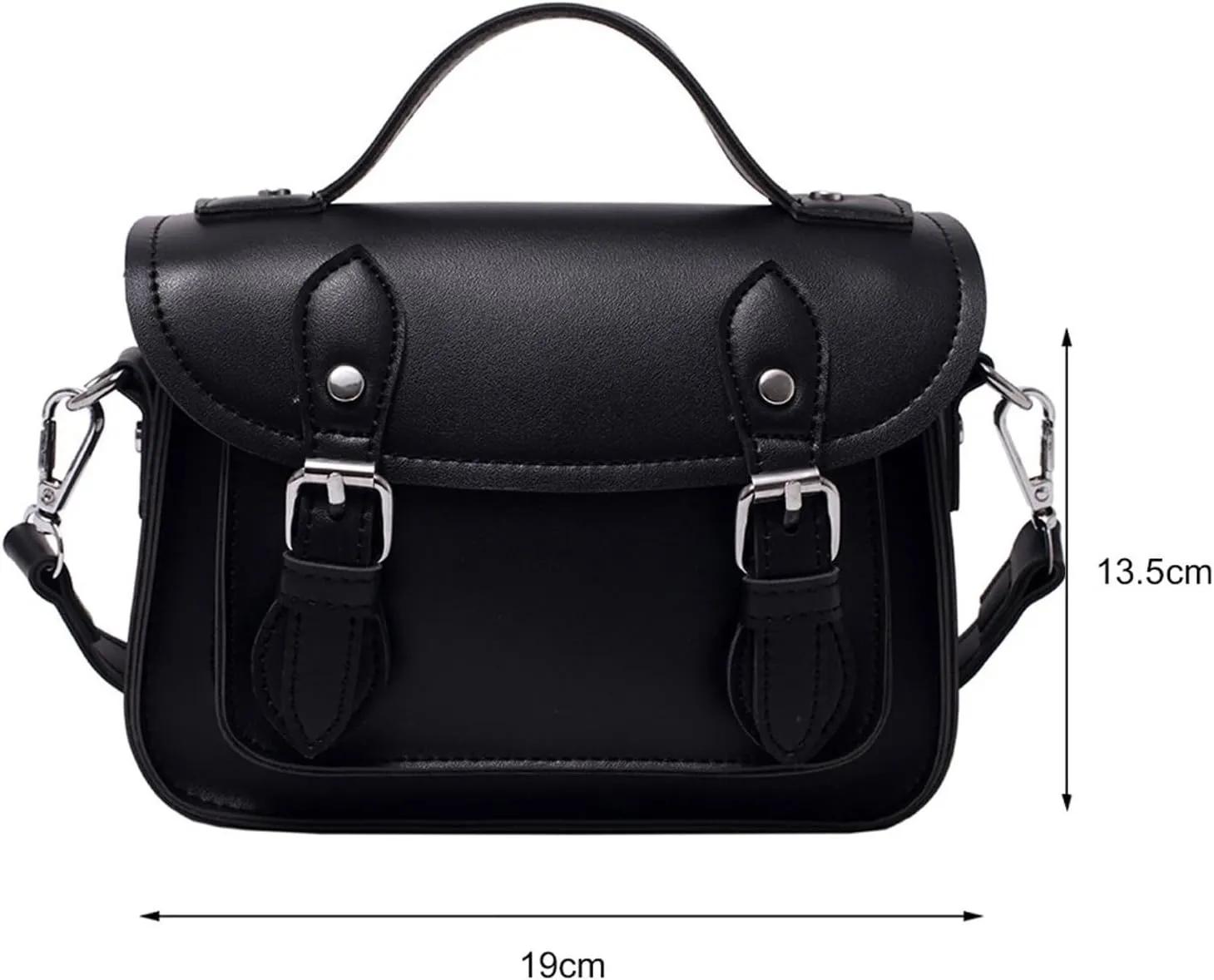 Shoulder Bag PU Leather Solid Color Casual Flap Crossbody Bag - Practical Messenger Bag for Shopping and Travel(Black)