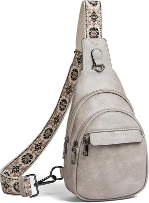 Shrrie Small Sling Bag for Women, Vegan Leather Crossbody Bags for Women Trendy Crossbody Purse Chest Bag for Travel