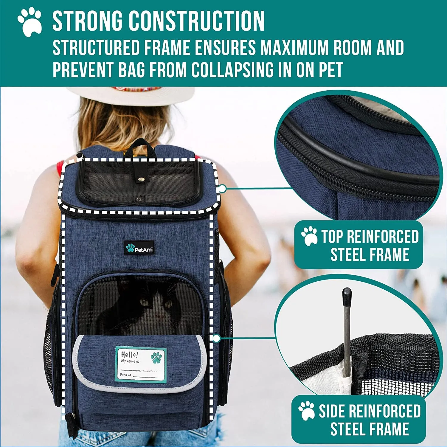 Sided Small for Lbs, Back Carrier Carrying Travel, Navy Soft Large Pet Max Camping, Hiking, Backpack Dog Cat Popular pick Airline for Ventilated 18 Giant discount Cats, Approved Backpacks Pack, Carrier,