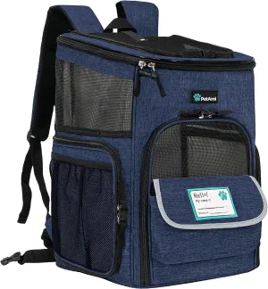 Sided Small for Lbs, Back Carrier Carrying Travel, Navy Soft Large Pet Max Camping, Hiking, Backpack Dog Cat Popular pick Airline for Ventilated 18 Giant discount Cats, Approved Backpacks Pack, Carrier,