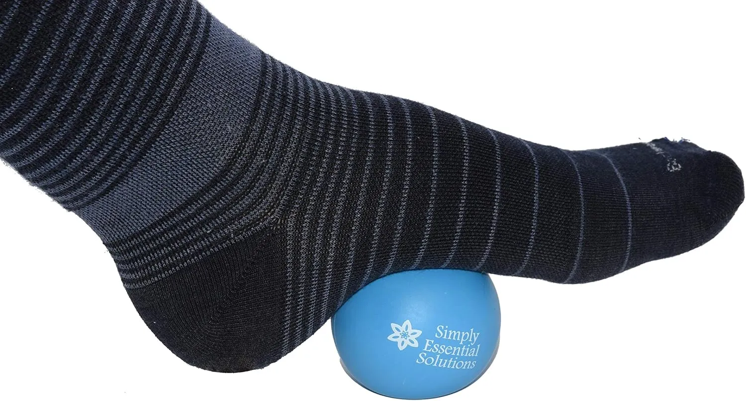 Simply Essential Solutions Deep Tissue Massage Therapy Balls: Set of Two with Mesh Bag for Self-Care Pain Relief, Myofacial Therapy, Physical Therapy, Deep Tissue Pressure. Yoga, Pilates Blue 63mm