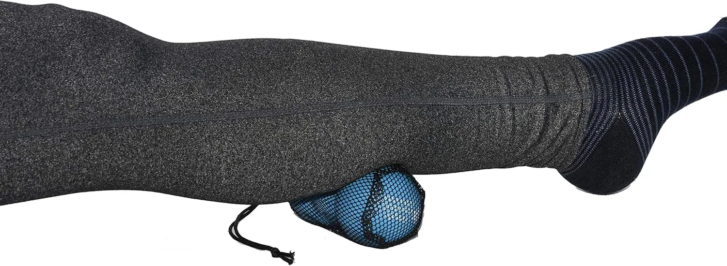 Simply Essential Solutions Deep Tissue Massage Therapy Balls: Set of Two with Mesh Bag for Self-Care Pain Relief, Myofacial Therapy, Physical Therapy, Deep Tissue Pressure. Yoga, Pilates Blue 63mm