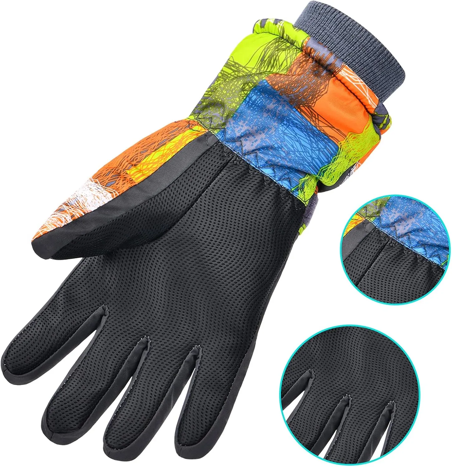 Ski Gloves - Waterproof Winter Gloves -30 for Snowboarding - Men, Women, Kids