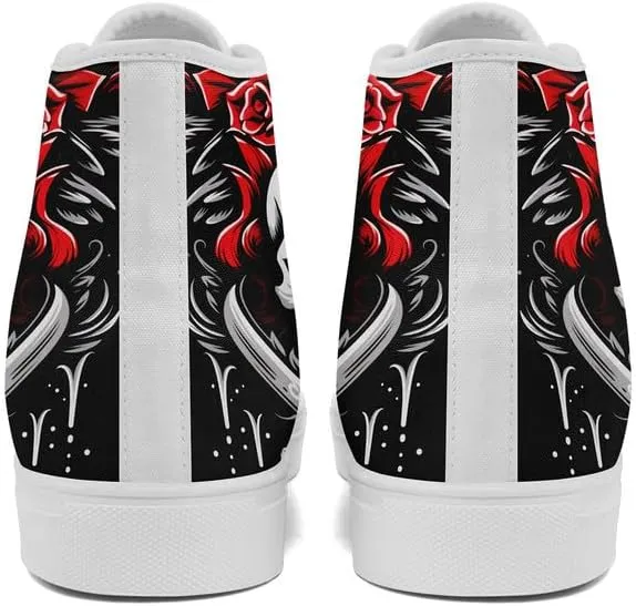 Skull High Tops Canvas Shoes for Men Women Classic Lace Up Gothic Fashion Sneaker Street Casual Canvas Sneakers
