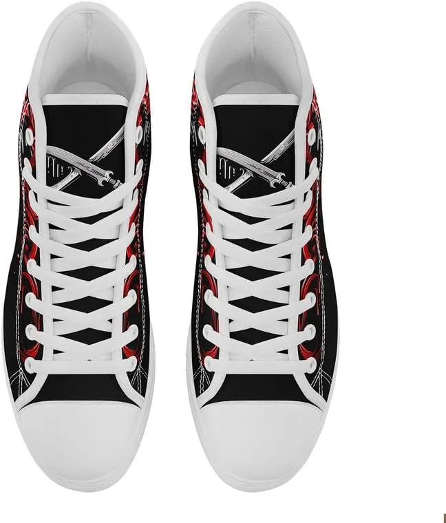 Skull High Tops Canvas Shoes for Men Women Classic Lace Up Gothic Fashion Sneaker Street Casual Canvas Sneakers
