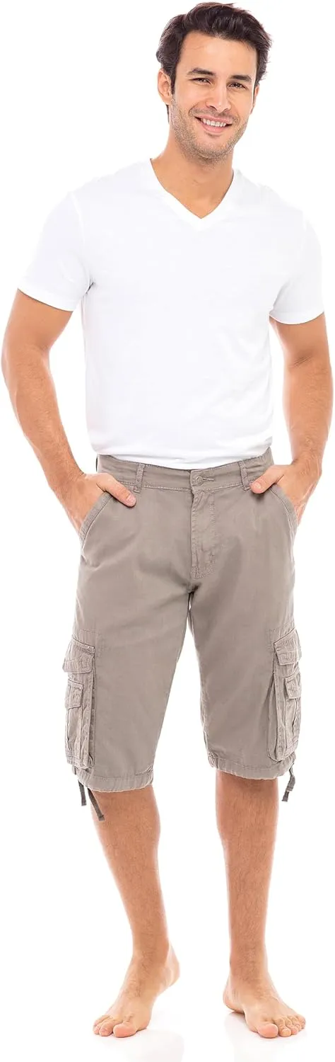 Skylinewears Men Cargo Shorts Classic Casual Cotton Multi-Pocket Work Hiking Fishing Below Knee Loose Fit Summer Shorts