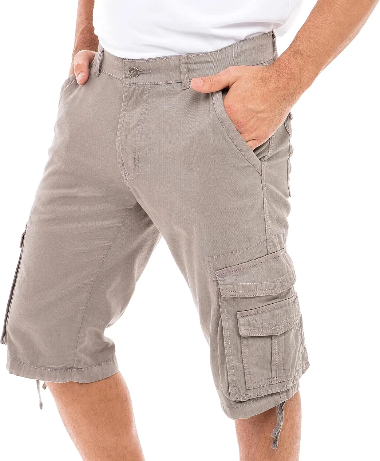 Skylinewears Men Cargo Shorts Classic Casual Cotton Multi-Pocket Work Hiking Fishing Below Knee Loose Fit Summer Shorts