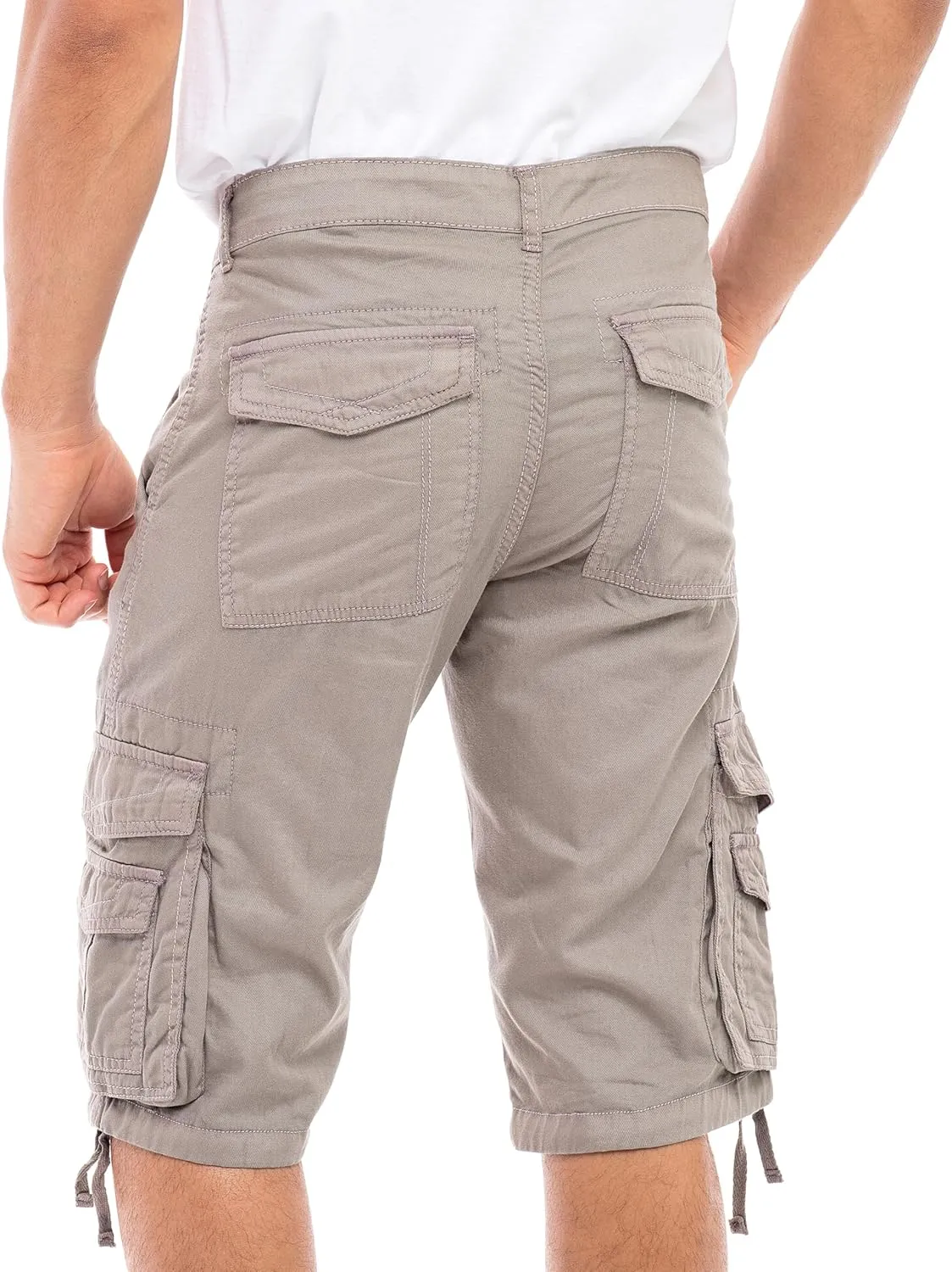 Skylinewears Men Cargo Shorts Classic Casual Cotton Multi-Pocket Work Hiking Fishing Below Knee Loose Fit Summer Shorts