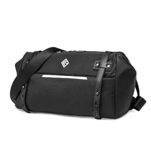 Sleek Messenger Bag with Reflective Detailing and Spacious Interior