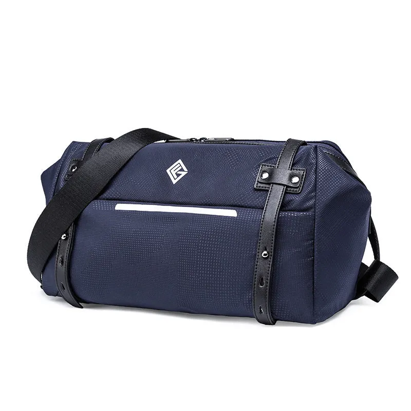 Sleek Messenger Bag with Reflective Detailing and Spacious Interior