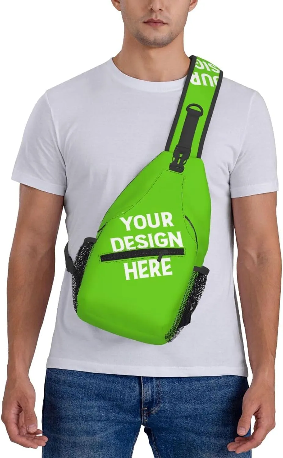 Sling Backpack for Men&Women Personalized Crossbody Sling Bags with Photo Name Logo Customized Chest Bag Travel Hiking