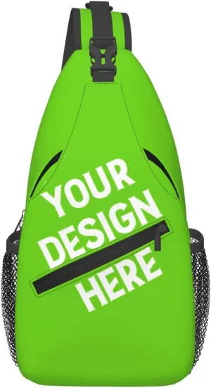 Sling Backpack for Men&Women Personalized Crossbody Sling Bags with Photo Name Logo Customized Chest Bag Travel Hiking