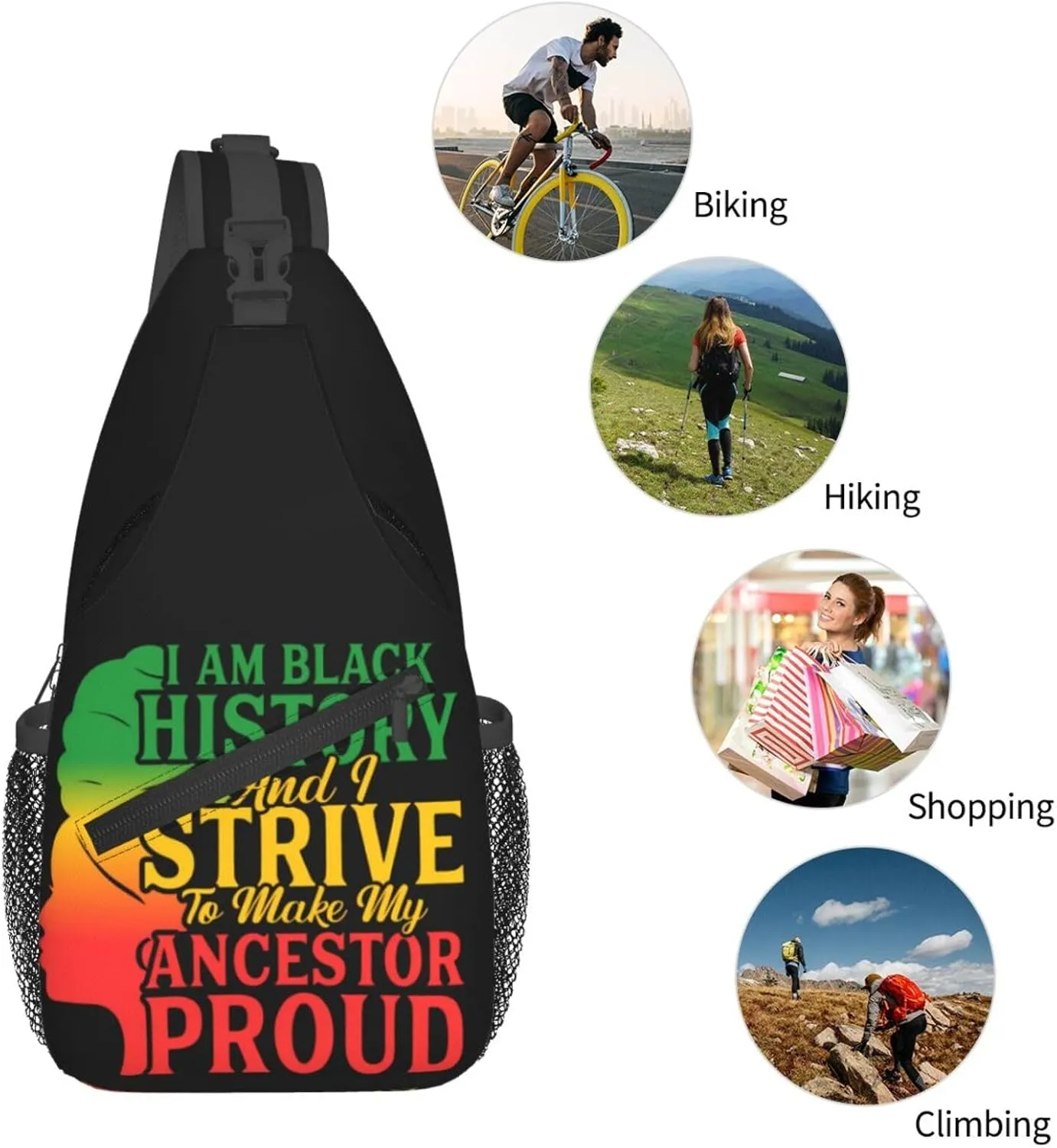 Sling Bag Adjustable Crossbody Bag Casual Chest Bags Travel Shoulder Backpack For Women Men