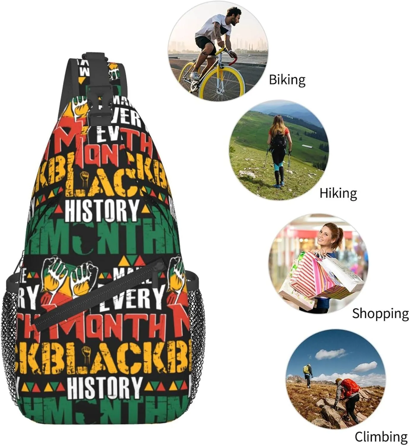 Sling Bag Adjustable Crossbody Bag Casual Chest Bags Travel Shoulder Backpack For Women Men