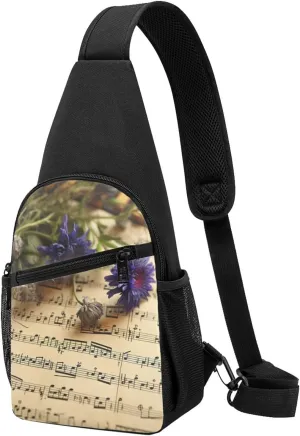 Sling Bag Backpack for Men Women Crossbody Music Sheet Chest Bag Crossbody Bag for Travel Sport Running