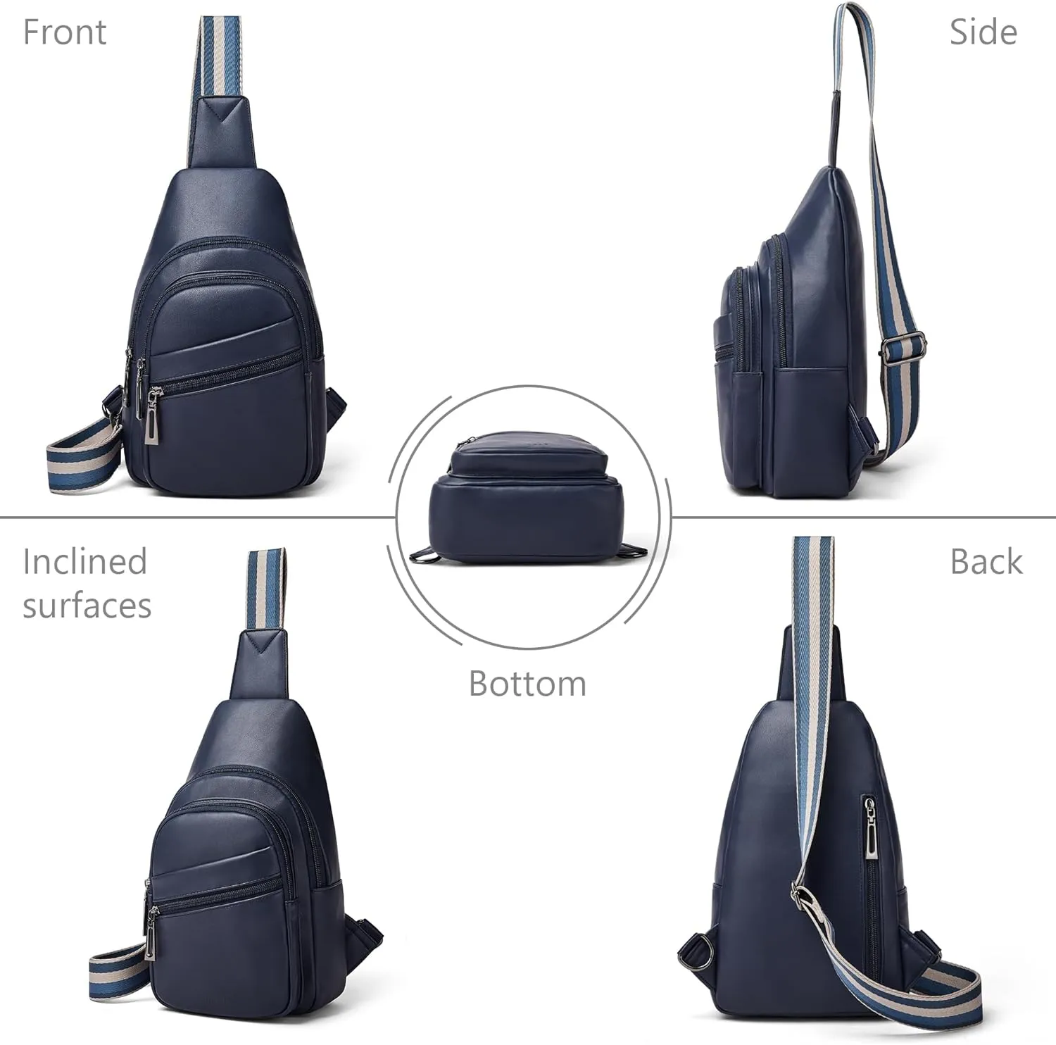 Sling Bag Crossbody Bags for Women for Travel, 3.5 x 10.5 x 6(L x H x W),Adjustable Straps 22.5 to 44 inch