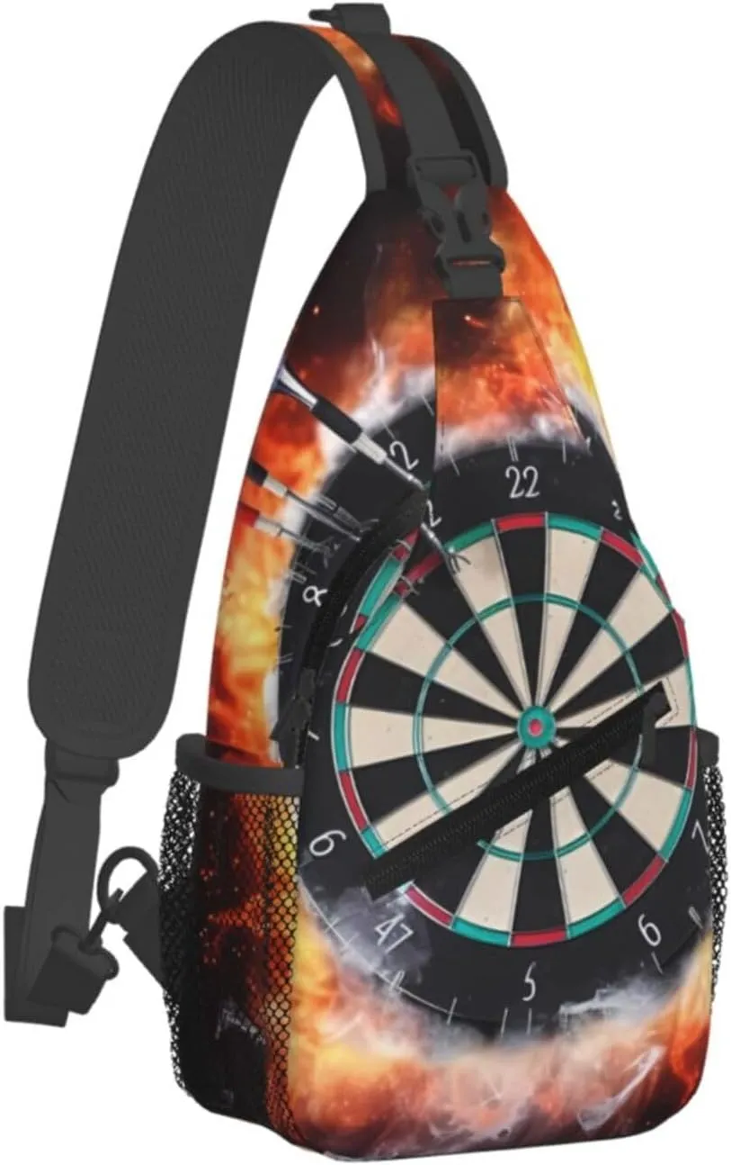 Sling Bag Crossbody Sling Backpack for Men Women Dart Board Cross Chest Bag Travel Hiking Daypack