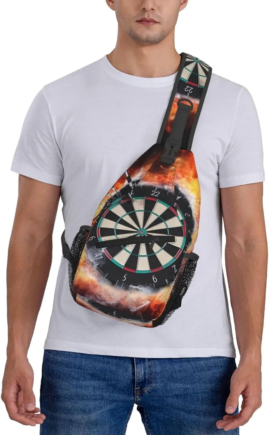 Sling Bag Crossbody Sling Backpack for Men Women Dart Board Cross Chest Bag Travel Hiking Daypack