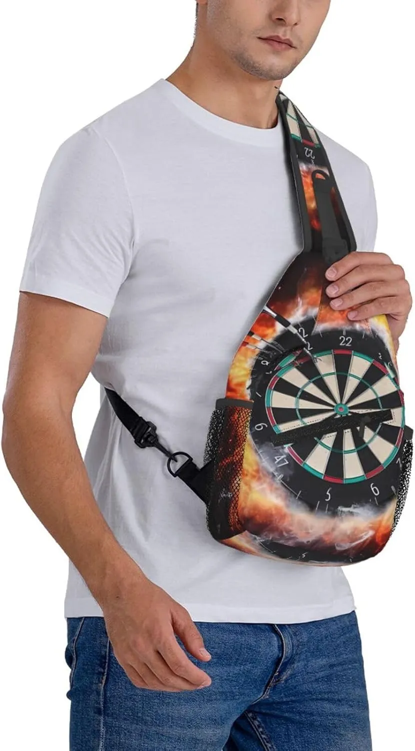 Sling Bag Crossbody Sling Backpack for Men Women Dart Board Cross Chest Bag Travel Hiking Daypack