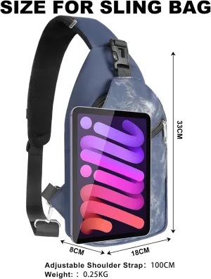Sling Bag for Men and Women Small Crossbody Bags Waterproof Sling Backpack for Travel Hiking Running
