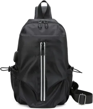 Sling Bag for Men and Women,Chest Bag Shoulder Backpack Waterproof Crossbody Backpack Hiking Daypack(Black)