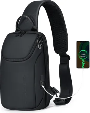 Sling Bag for Men, Waterproof Anti Thft Crossbody Shoulder Chest Bag Small Backpack for Women, Lightweight One Strap Travel Casual Daypack Backpack with USB Port