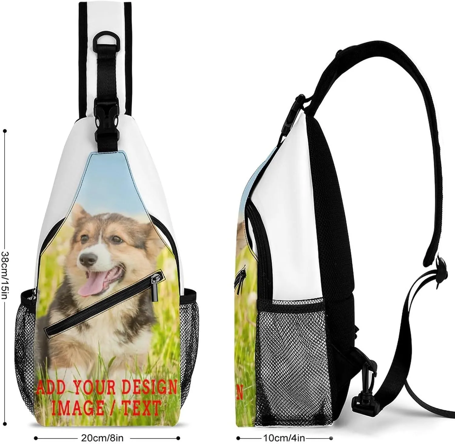 Sling Bag,Custom Chest Bags With Image/Text,Travel Hiking Daypack Chest Bags For Men Women