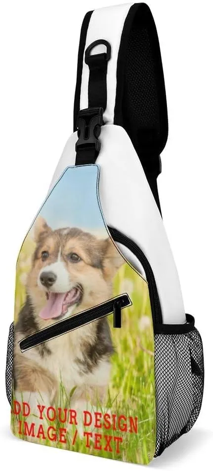 Sling Bag,Custom Chest Bags With Image/Text,Travel Hiking Daypack Chest Bags For Men Women
