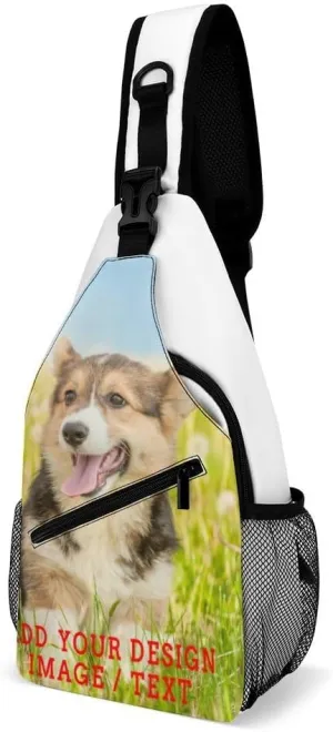 Sling Bag,Custom Chest Bags With Image/Text,Travel Hiking Daypack Chest Bags For Men Women