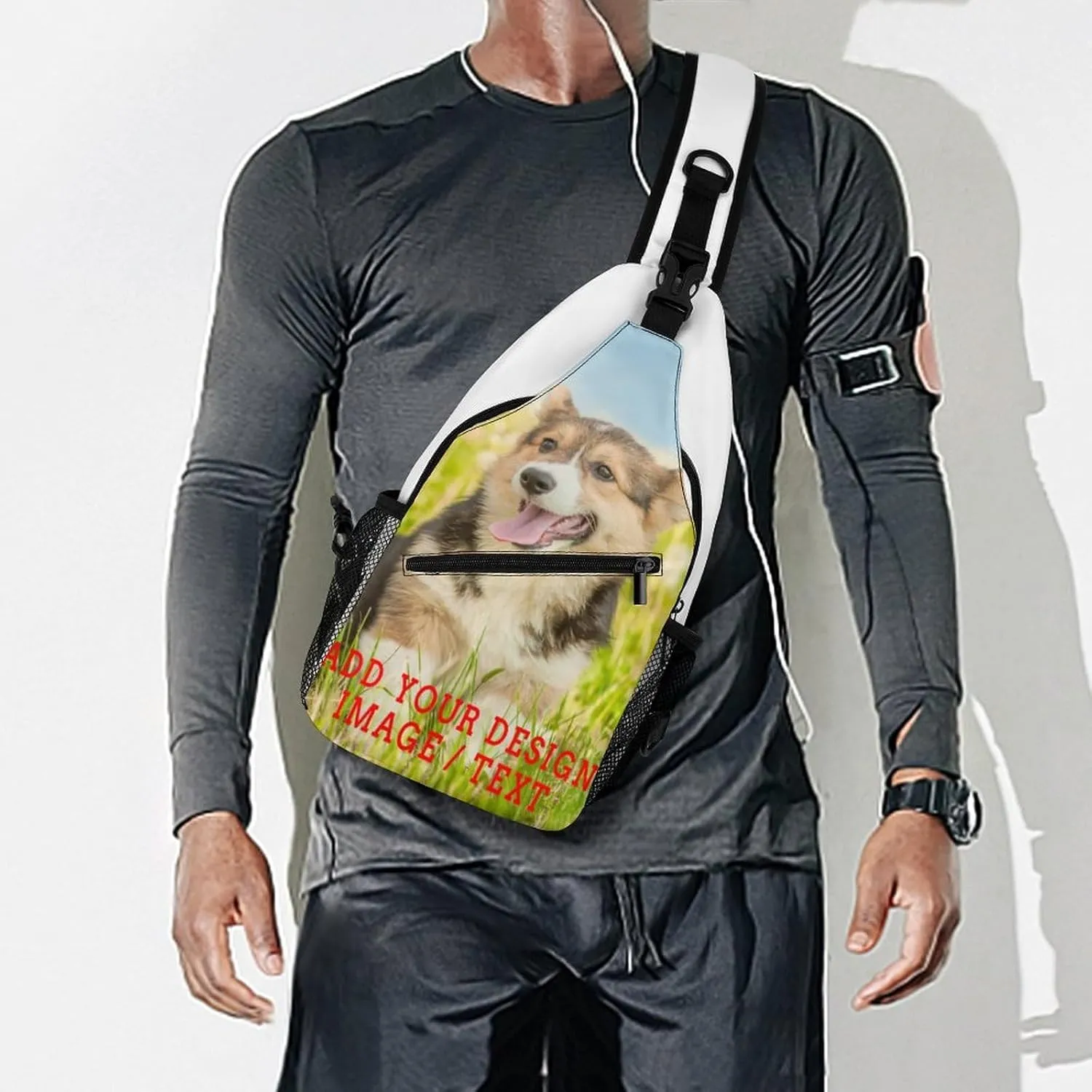 Sling Bag,Custom Chest Bags With Image/Text,Travel Hiking Daypack Chest Bags For Men Women