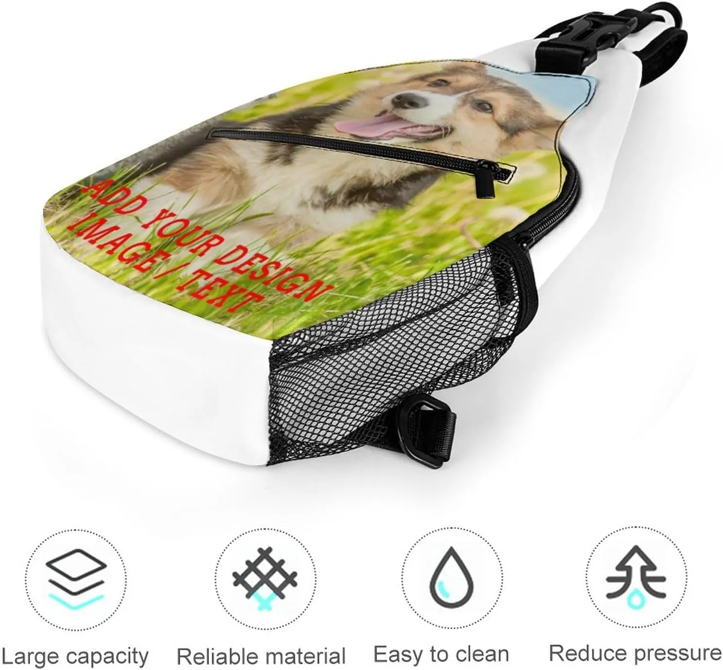 Sling Bag,Custom Chest Bags With Image/Text,Travel Hiking Daypack Chest Bags For Men Women