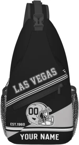 Sling Bag,Personalized Football Crossbody Bags,Custom Cross Chest Bag,Sling Shoulder Backpack,Chest Bag Travel Daypack for Men Women Football Fans