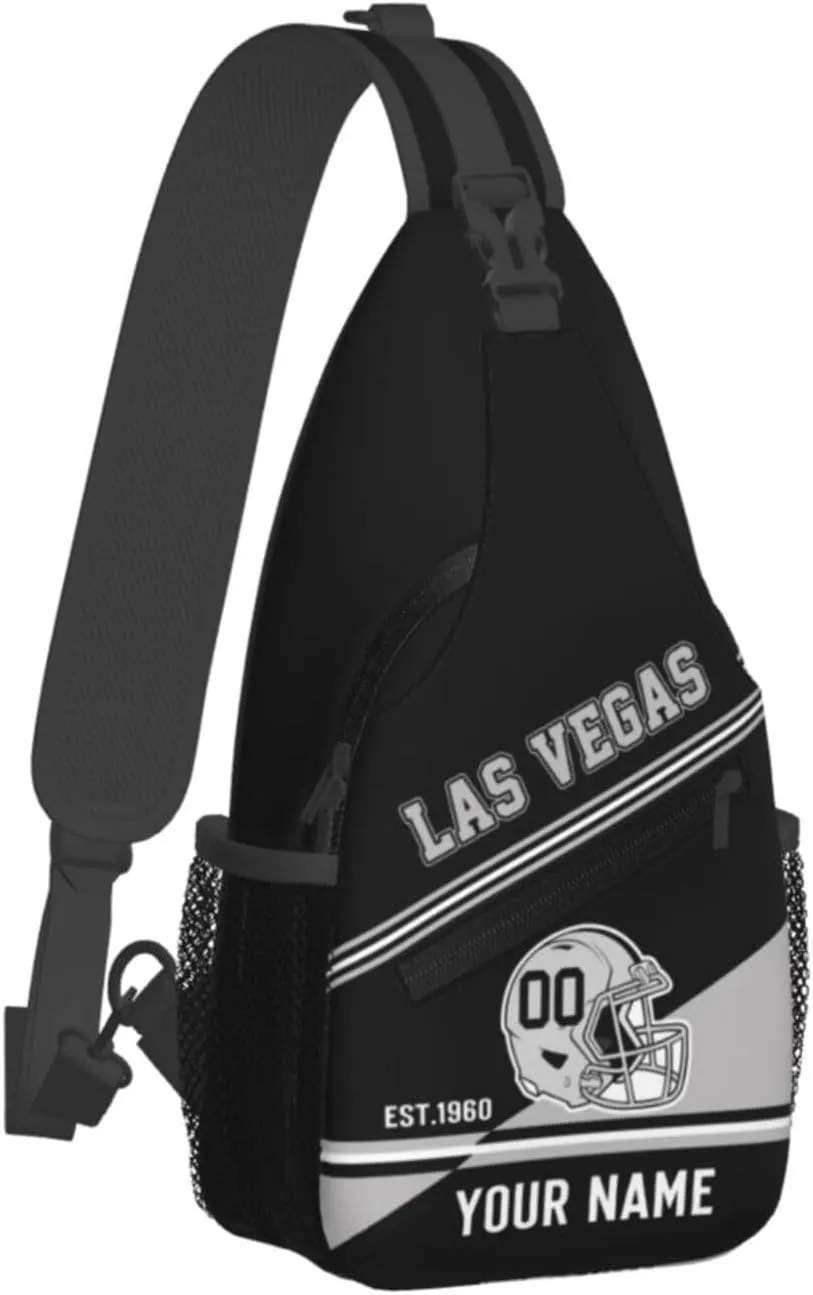 Sling Bag,Personalized Football Crossbody Bags,Custom Cross Chest Bag,Sling Shoulder Backpack,Chest Bag Travel Daypack for Men Women Football Fans