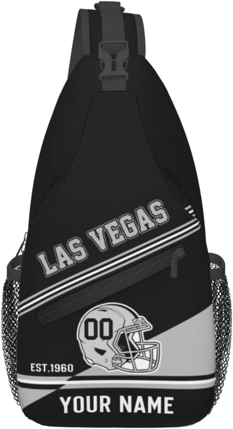 Sling Bag,Personalized Football Crossbody Bags,Custom Cross Chest Bag,Sling Shoulder Backpack,Chest Bag Travel Daypack for Men Women Football Fans