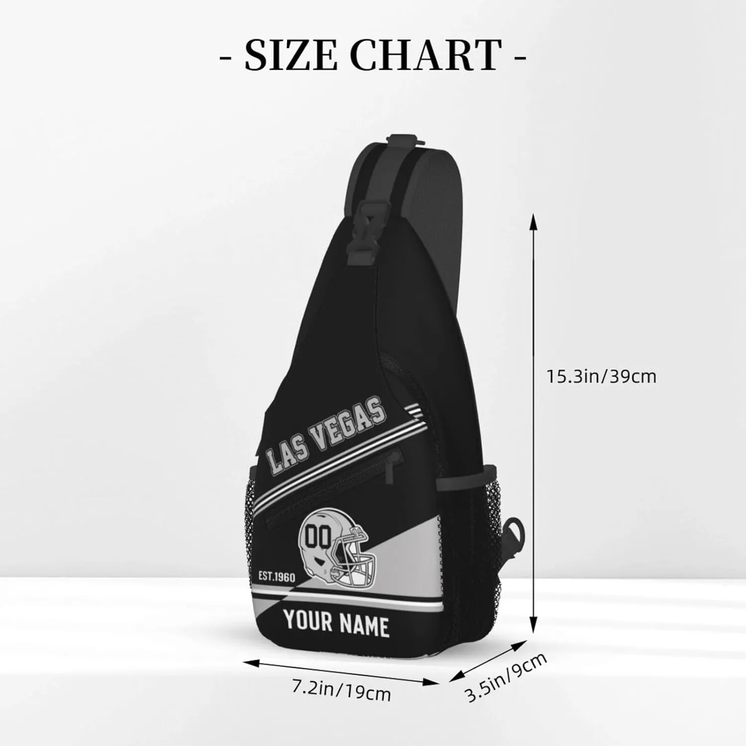 Sling Bag,Personalized Football Crossbody Bags,Custom Cross Chest Bag,Sling Shoulder Backpack,Chest Bag Travel Daypack for Men Women Football Fans