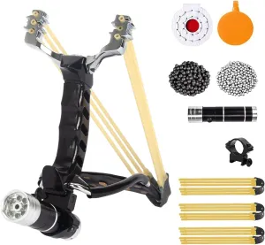 Slingshot, Professional Hunting Slingshot Set, Adjustable Wrist Slingshots for Adults with 100 Ammo Balls and 3 Rubber Bands